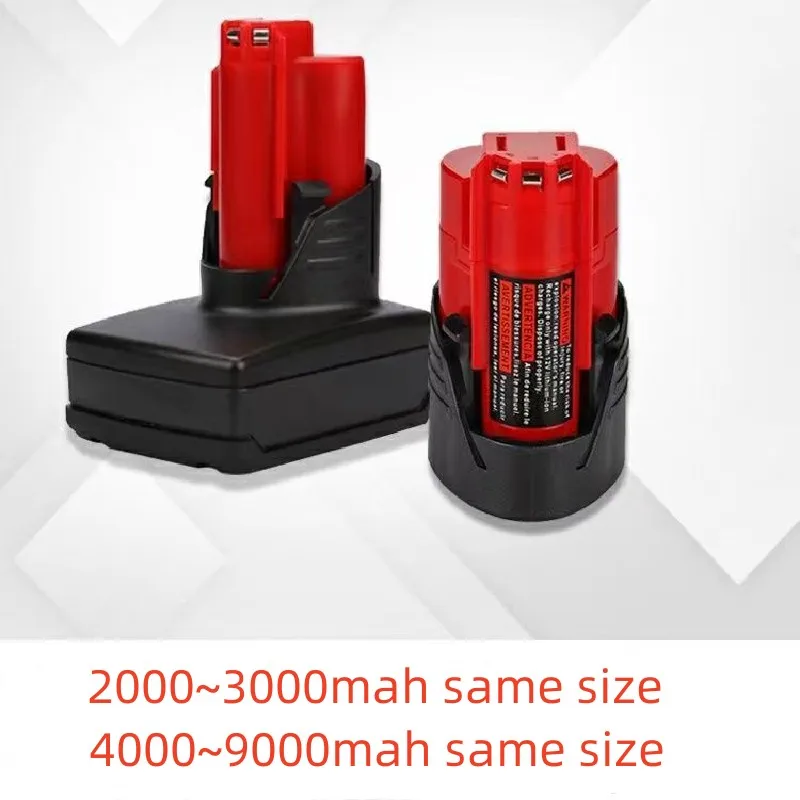

2023 Upgrade 9000mah12V for milwaukee M12 succession Electric tool lithium battery High power stable output without jamming