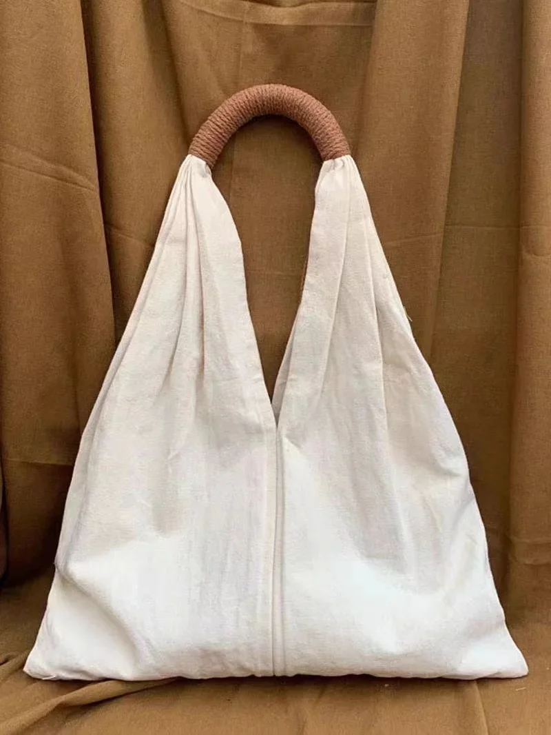 Французская винтажная сумка из хлопка и льна артистичная Холщовая Сумка на одно