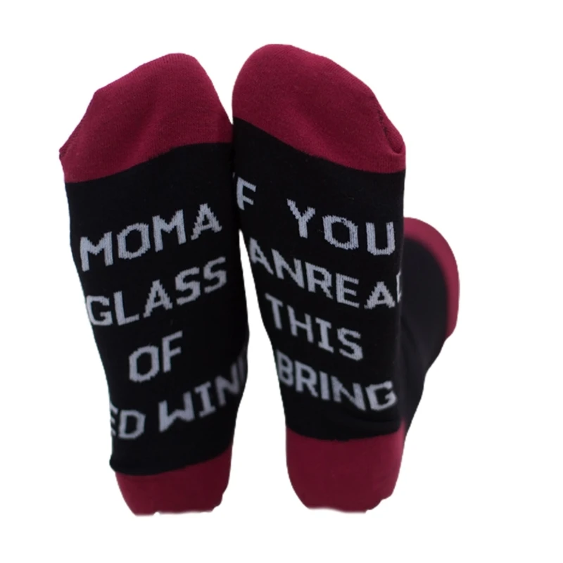 

Novelty If You Can Read This Socks Wine Cold Beer Funny Saying Letters Hosiery