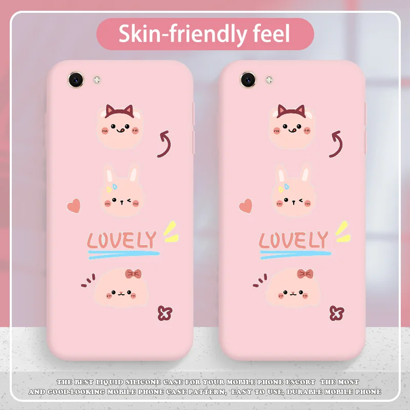 

Three RabbitsCase For VIVO Y65 Y66 Y67 Y69 Y70 Y70S Y73 Y81S Y83 Y91 Y91C Y93 Y95 Silicone Soft Shell Candy Colors For VIVO Y81