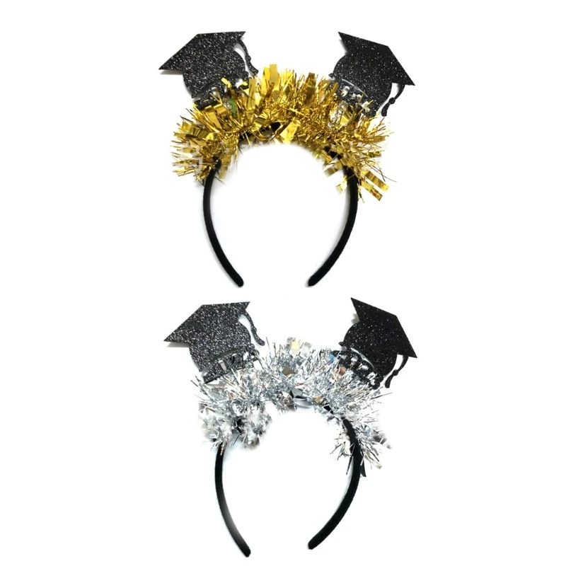 

Блестящая мишура, шляпа для выпускного, ободок для волос, унисекс