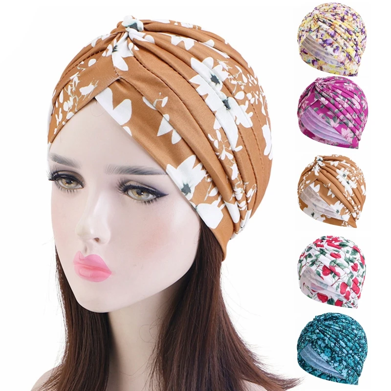 

Ethnic Style Head Wrap Beanie Soft Smooth Polyester Turbans Winter Outdoor Warm Keep Hat Exquisite Mother's Drop Shipping