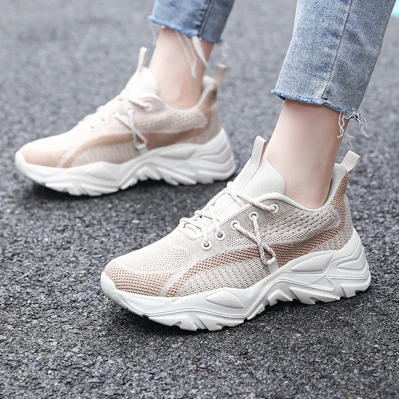 

Women Shoes Casual Fashion Breathable Walking Mesh Flat Shoes Female White Sneakers Mujer 2023 Tenis Feminino Female Shoe 35-44
