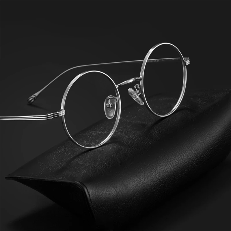 

Zerosun Titanium Eyeglasses Frames Male Women Unisex Round Glasses Men Spectacles for Prescription Ultralight Thick Rim