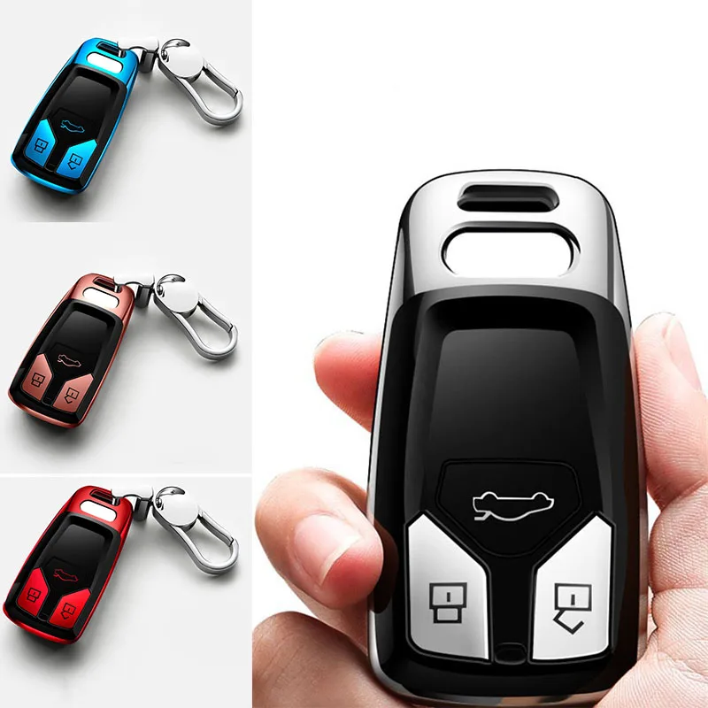 

TPU Car Key Case Cover For Audi A4 A4L A5 Q5 Q7 TT 2016 2017 Key Fob 2016 2017 2018 Styling Ring Auto Accessories