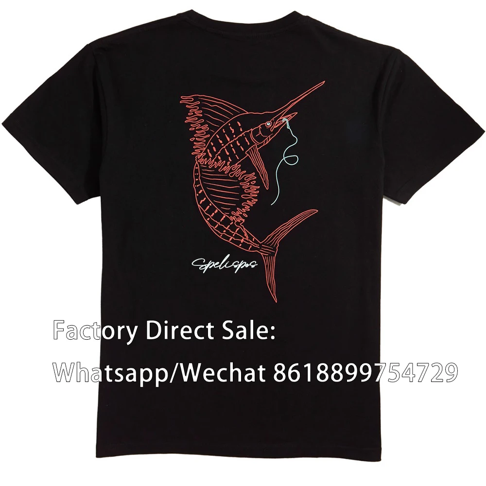 

Fishing T-Shirt UPF 50+ Fish Jersey Breathable Summer Tops Wear Short Sleeve Dress Uv Black Sportswear Outdoor Gear Sea Boat