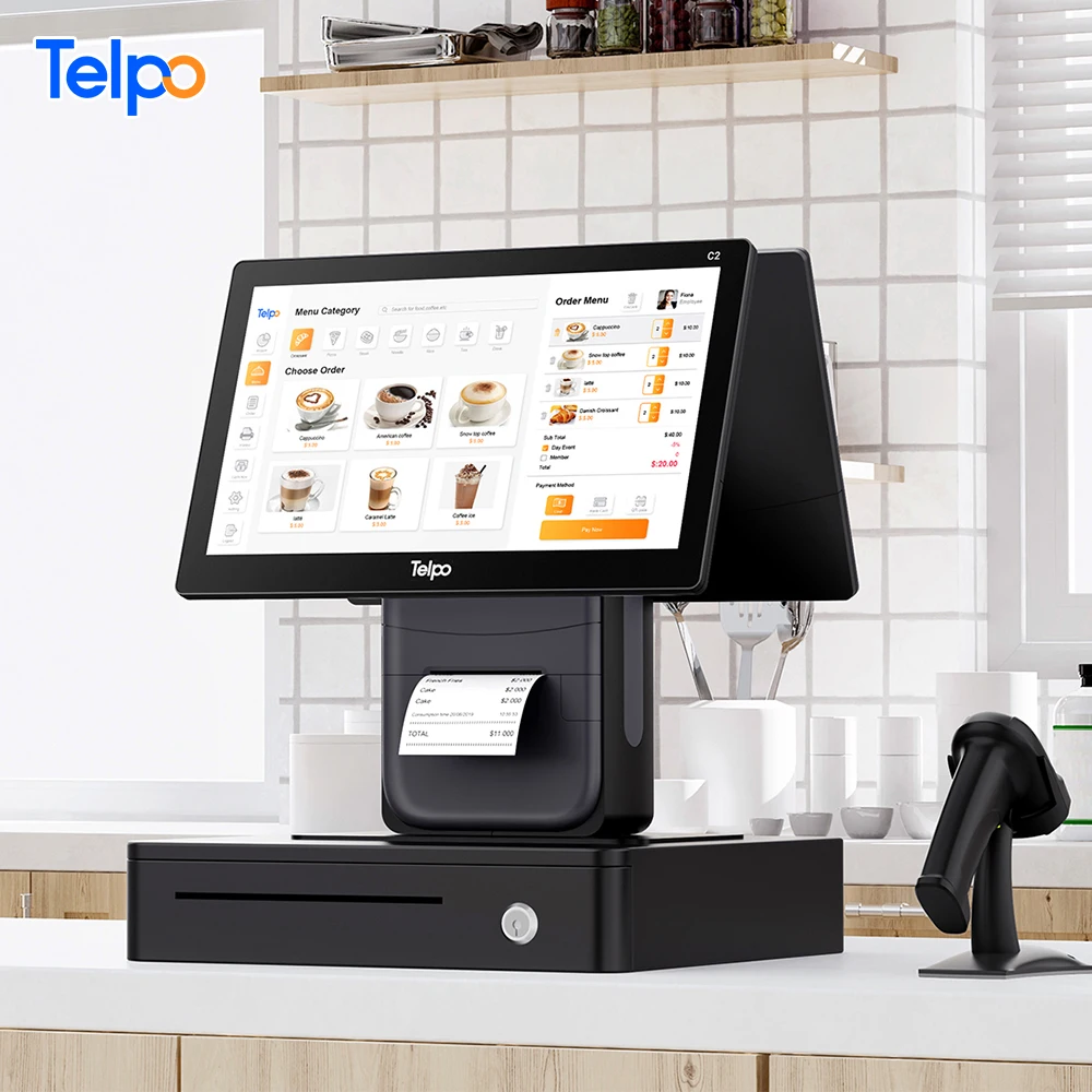 

15.6-inch android all-in-one Checkout touch terminal pos system with 80mm printer for sale
