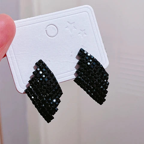 Серьги-гвоздики ZHUWEI из горного хрусталя