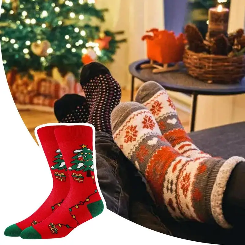 Рождественские чулки рождественская елка платье Санта-Клауса мягкие носки для