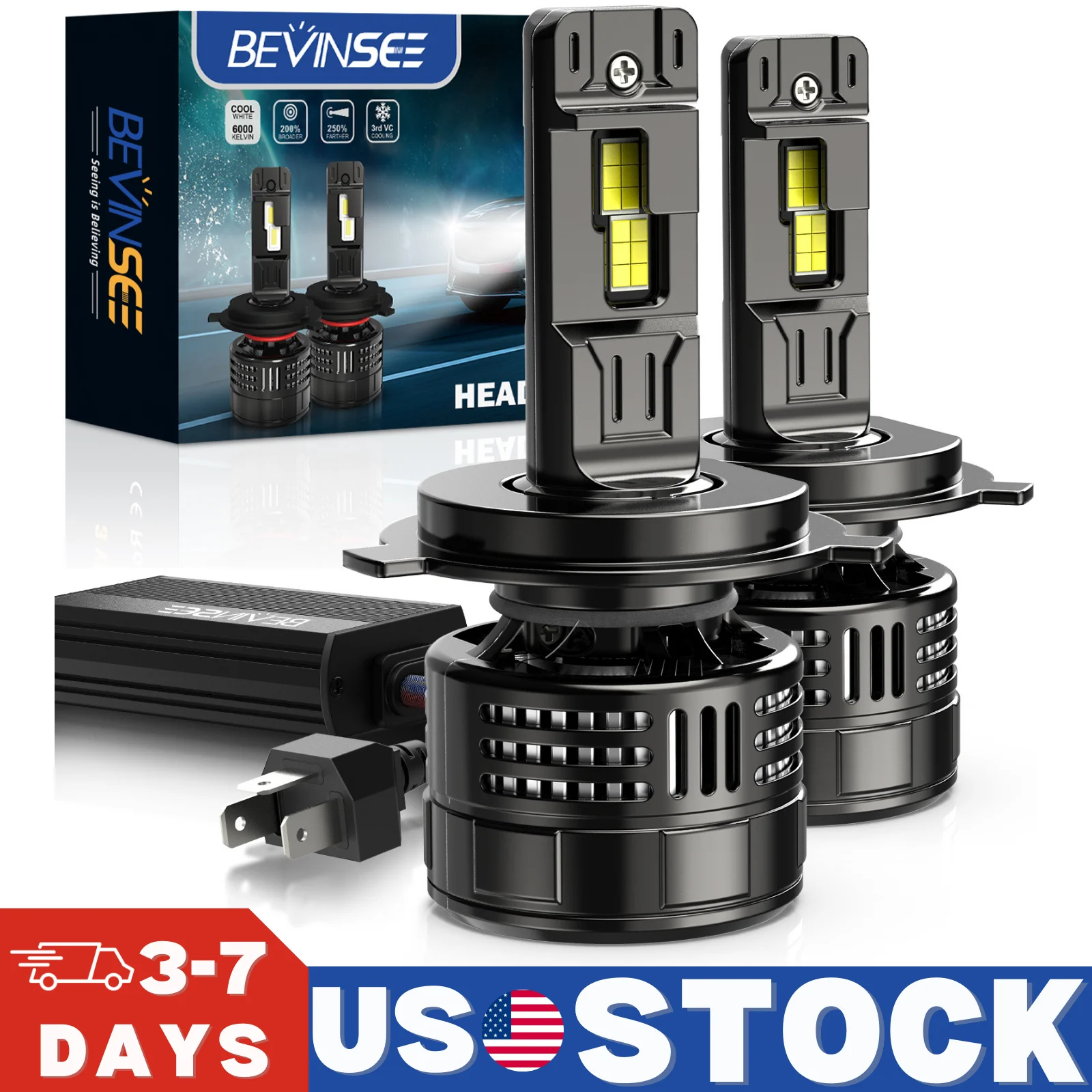 BEVINSEE H4 H7 Светодиодные лампы для фар 150 Вт 28000LM CANBUS без ошибок 9005 HB3 9006 HB4 Мощные