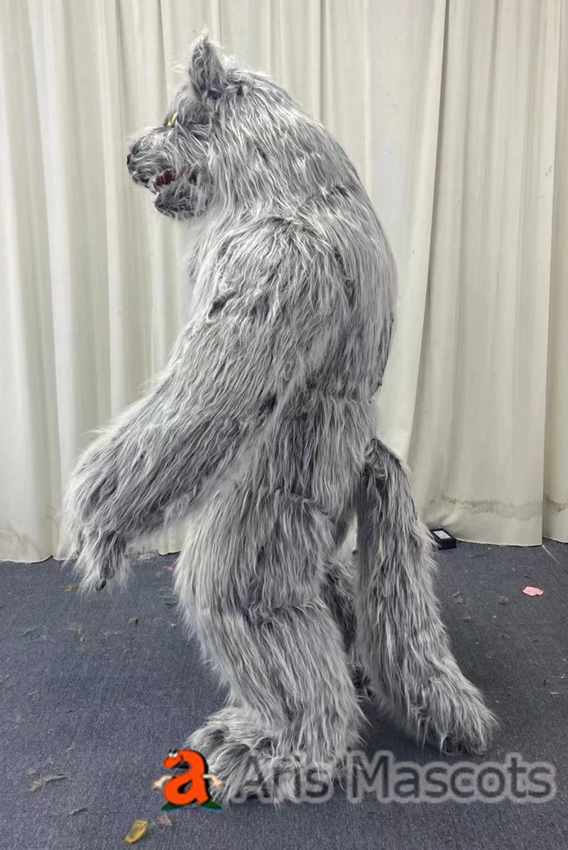 Реалистичный Волк Надувной Ходячий Талисман Костюм для Развлечений Полное Тело