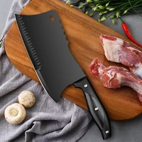 high hardness kitchen knives stainless steel bone chopping chef knife meat vegetables slicing cleaver black blade butcher knife