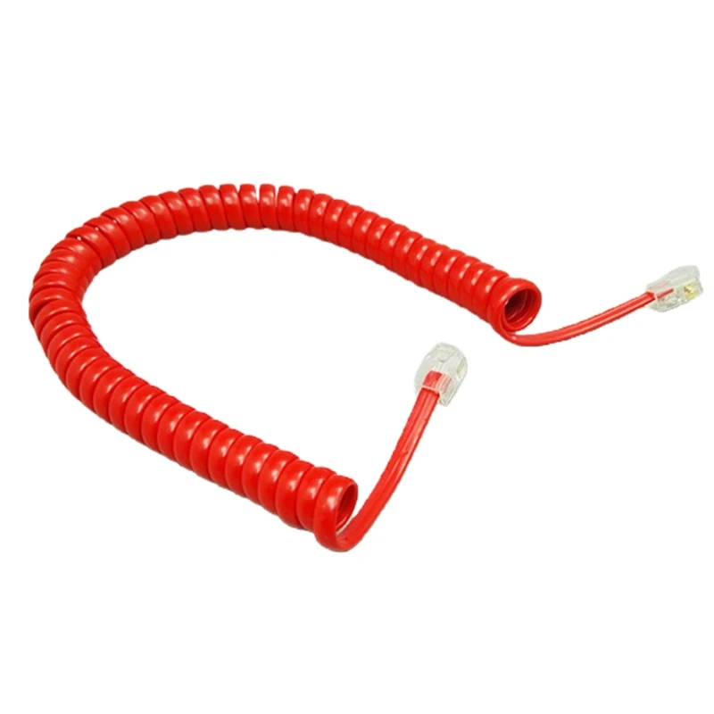4-Core Modular Coiled Telephone Handset Cord for Telephone/Handset Black/ Red /White Curly Cord 1.85m/ 6Ft