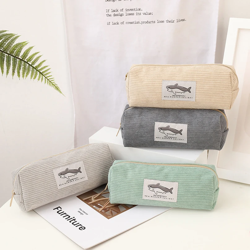 Case Corduroy Pen Case Kawaii Stationery Estuche Large Capacity Pencilcase Trousse School Supplies Pencil Pouch