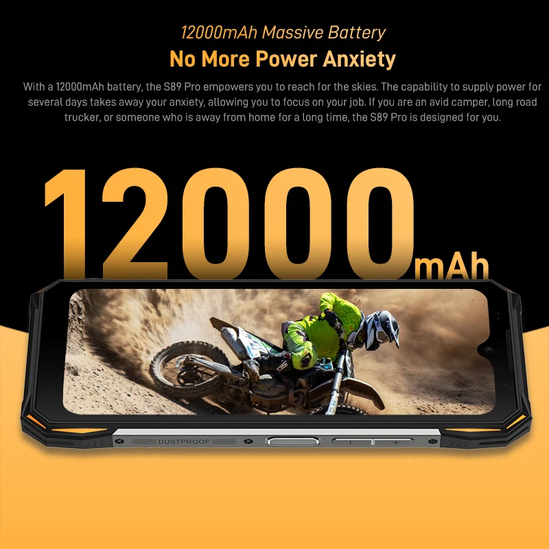 DOOGEE S89 Pro Прочный телефон 8 + 256 ГБ P90 64-мегапиксельная камера 12000 мАч Аккумулятор
