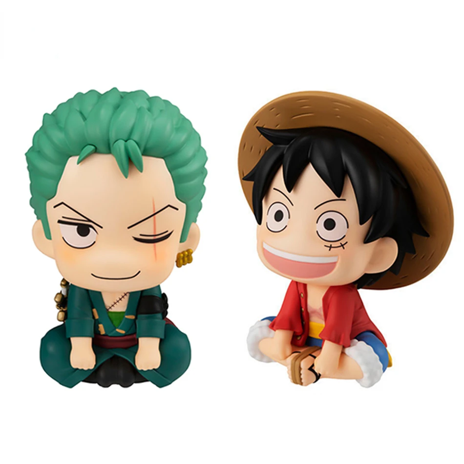 

Anime Figure One Piece Monkey D Luffy Roronoa Zoro Kawaii Toys Q Figural Car Decoration PVC Model Gift for Boys Girls