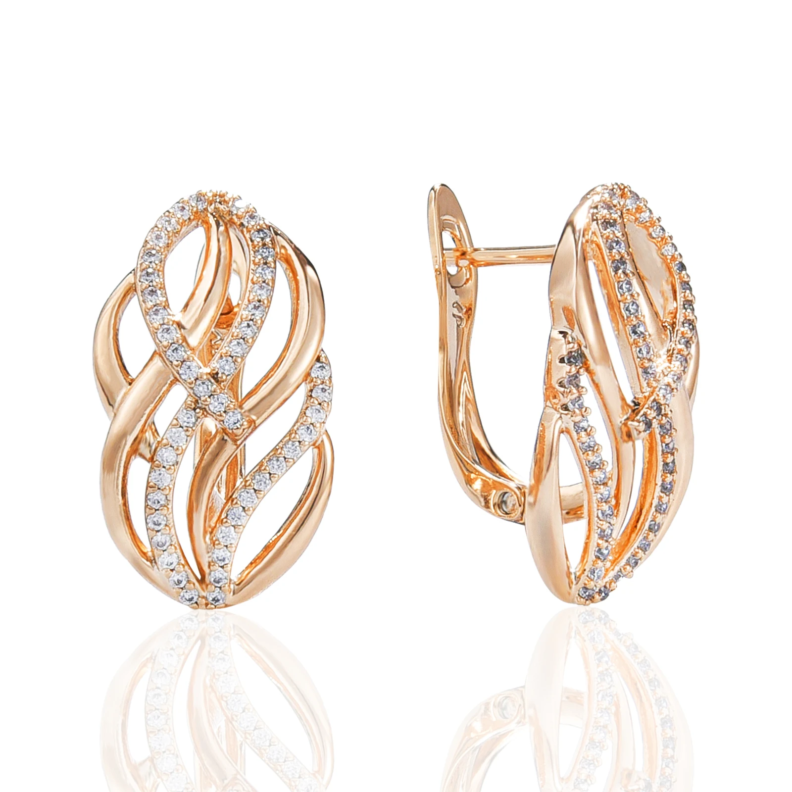 

Hanreshe Copper Stud Earrings Fashion Vintage Jewelry Mini Cubic Zirconia Geometric Exquisite Gold Earring Woman Girl Gift