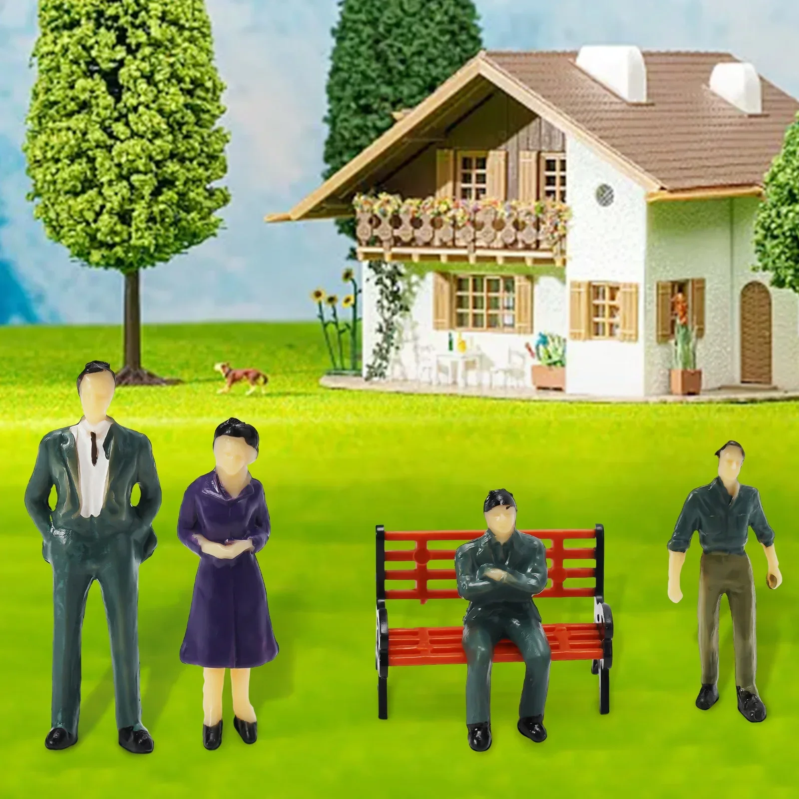 50 шт. сидящая стоячая модель фигурки пассажиста 6 скамейки поезд макет железной