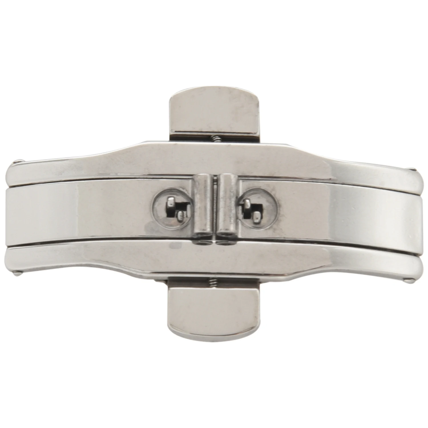 

Серебряная застежка-бабочка с двойной кнопкой для ремешка часов 21 мм