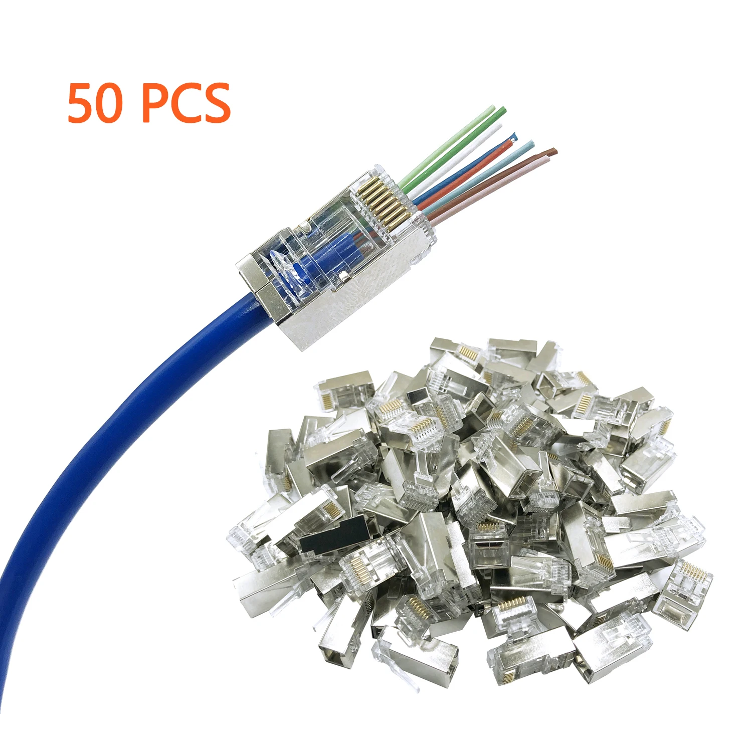 50 шт./лот Новый экранированный разъем RJ45 Cat5e Cat6 Cat 5E 6 сетевой переходник rj45 |