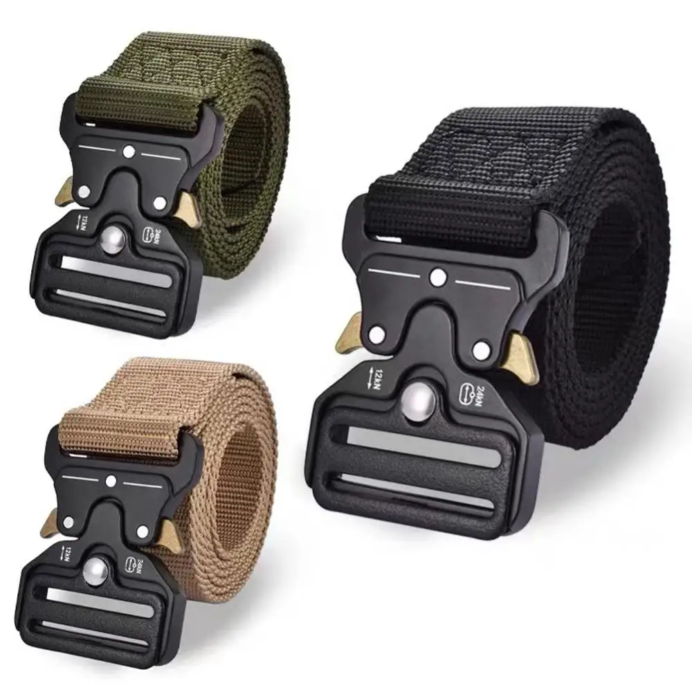 

145CM Army Belt Tactical Metal Buckles Strong High Quality Quick Release Adjustable Training Combat Military Nylon Men Belts