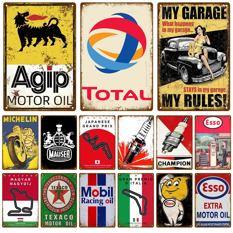 Декор для дома, винтажные жестяные знаки с моторным маслом, металлические знаки, металлические знаки для гаража, автозаправочной станции, мужская пещера, Клубное украшение для стен дома