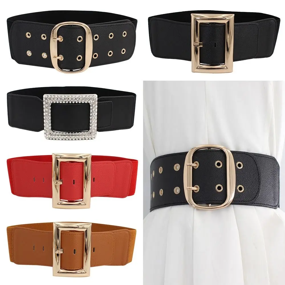 

Women Vintage All-match Stretch Ladies Dress Cummerbund Wild Skirt Bands Elastic Waist Belt Pin Buckle Waistband