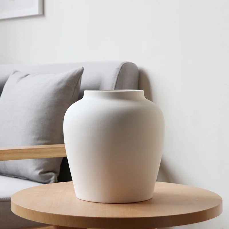 

Посылка постпростая современная Европейская гостиная украшение белая керамическая большая ваза маленькая свежая матовая сухая ваза