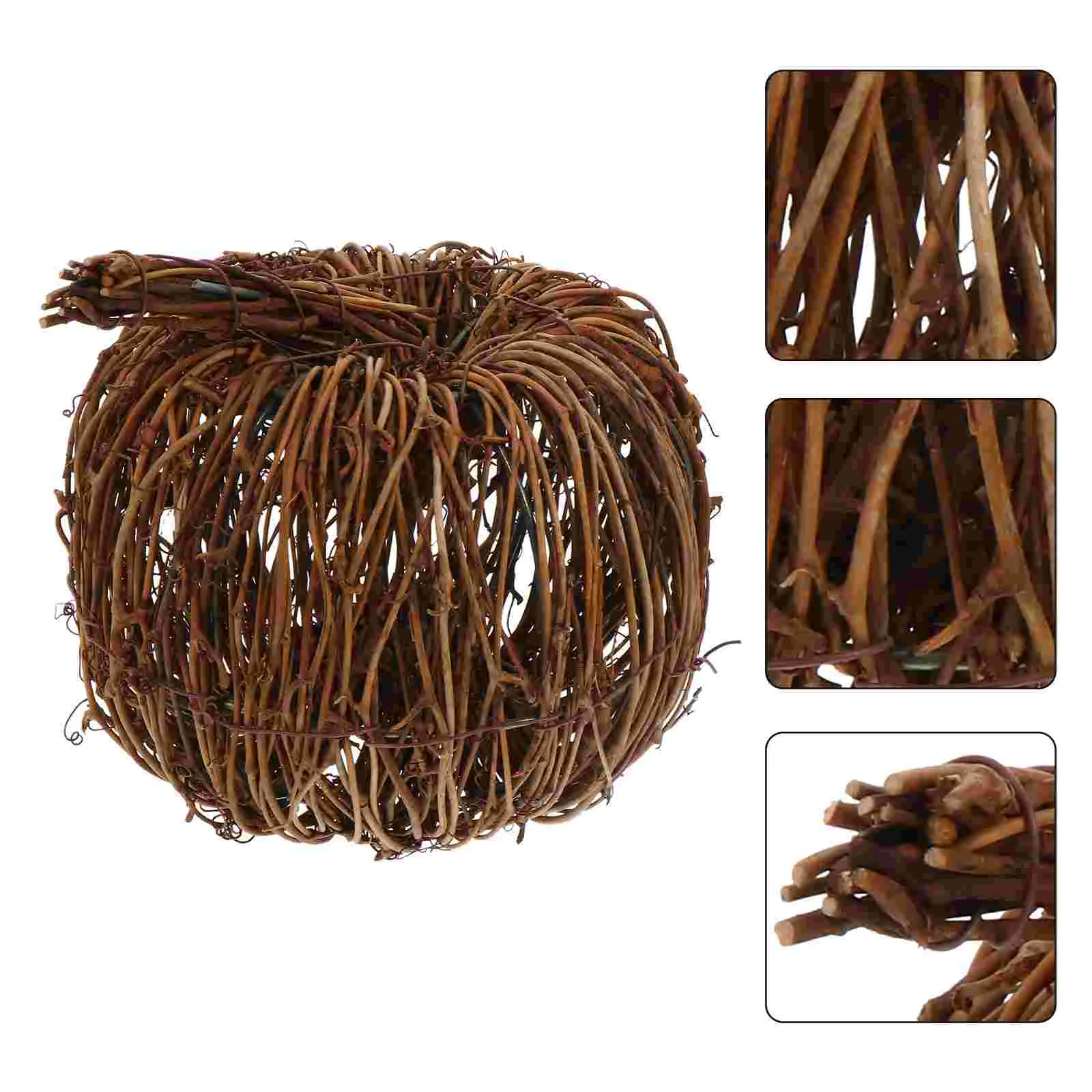 

Halloween Decoration Rattan Woven Pumpkin Adornment Festive Party Layout Autumn Wreath Fall Decorations
