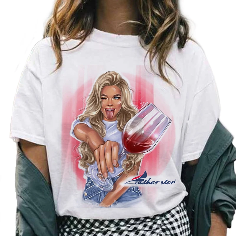 

Feather Step Cartoon Style Clothing T-Shirt Women Graphic Watercolor Cute 90s Trend Tees Female Print Tops Short Sleeve Fashion