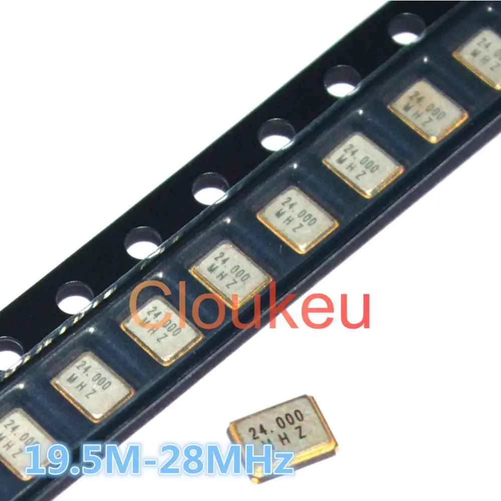 

3225 3.2*2.5mm Passive crystal oscillator 19.5M 20M 22.1184M 22.5792M 24M 24.576M 25M 25.4M 26M 27M 27.12M 28MHz 4pin