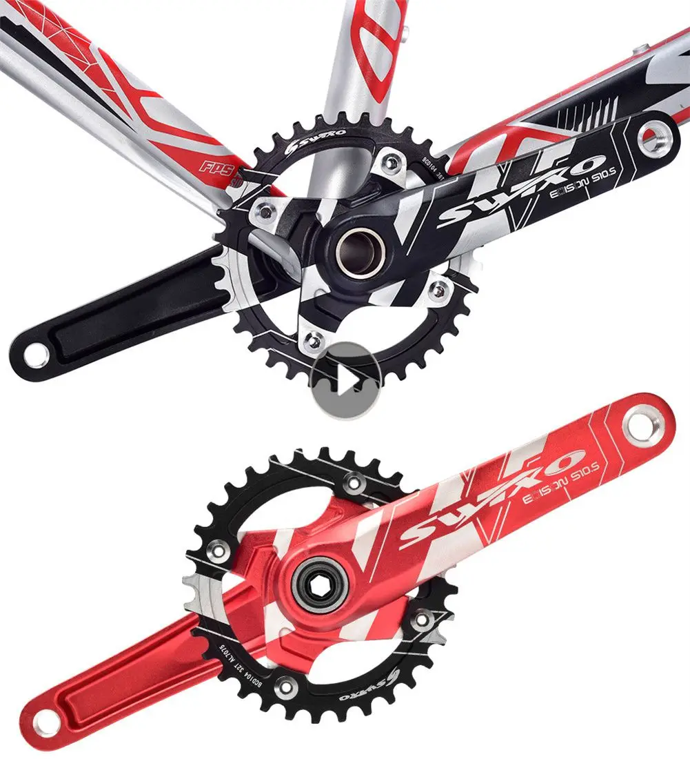 SWTXO 104 BCD Mountain Bike Crankset Removable 32/34T Bicycle Crank Arm Set Integrated Crank 170mm for Shimano FSA Giant ATX770