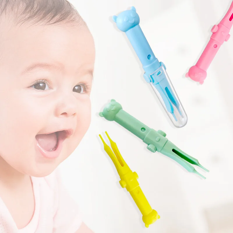 

Плоскогубцы для новорожденных инструменты для ухода детские пинцеты для чистки ушей, носа, пупка, пластиковый зажим для детей