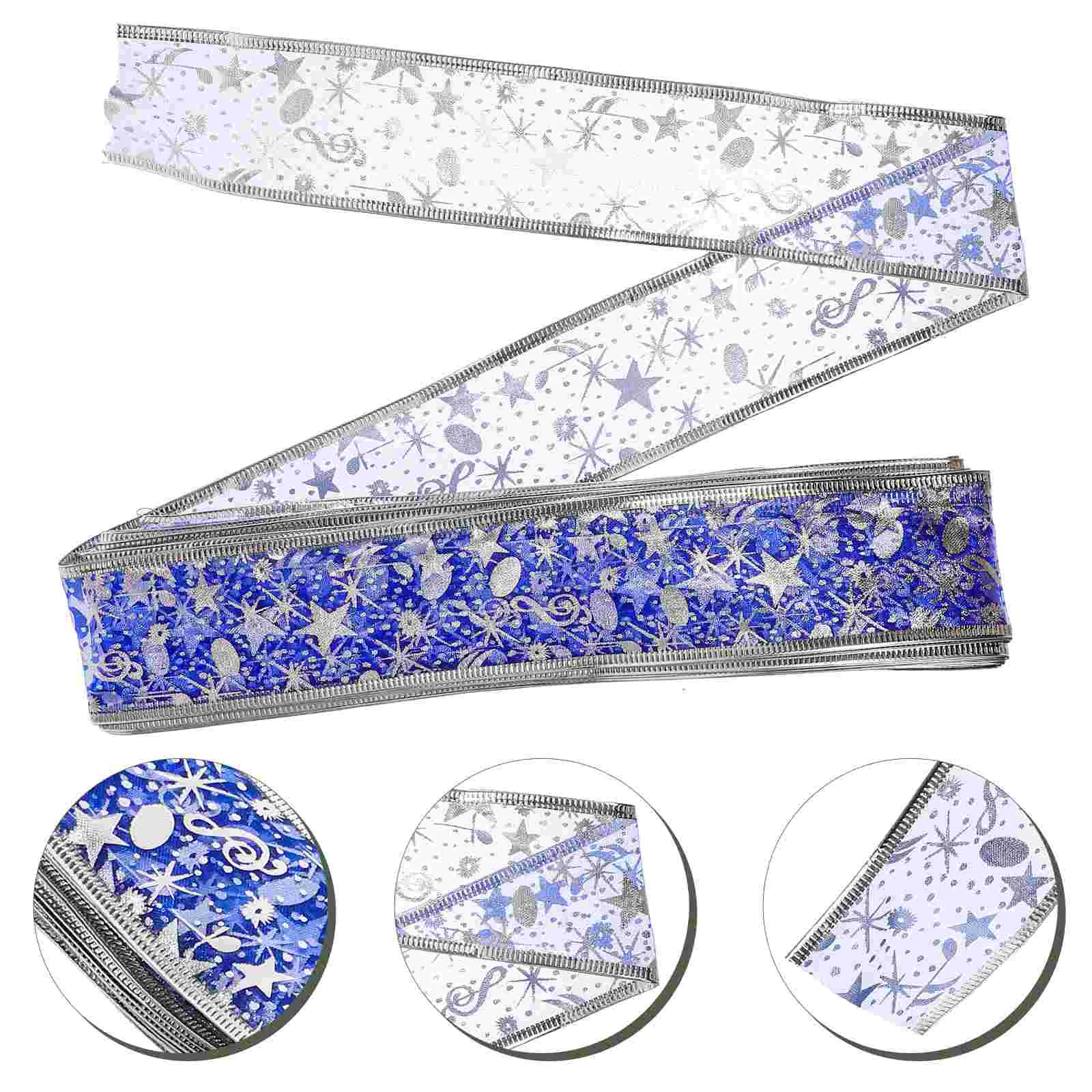 

Ribbon Gift Ribbons Christmas Wrapping Box Packaging Glitter Tree Wired Hanging Sewing Party Cake Decoration Metallic Holiday