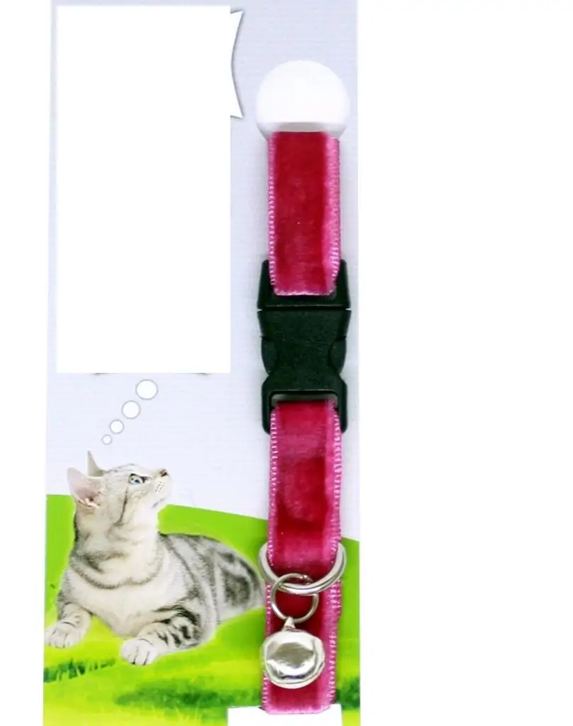 

Velvet textured adjustable rattle cat collar