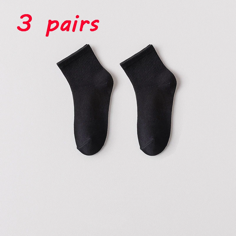 3 Pair Retro Women Loose Socks Autumn Winter Knitting Solid Color Long Black Pink Student Girls Stockings