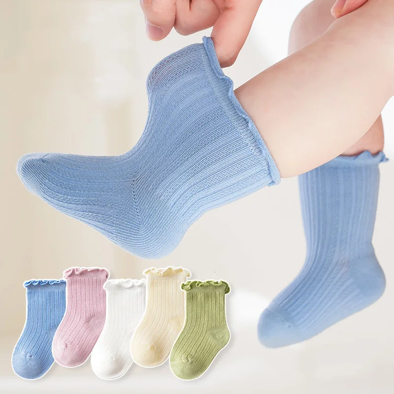 

Summer Boy Girl Mesh Socks Soft Breathable Children's Socks Thin Infant Toddler Kids Baby Cotton Socks For 0-5T