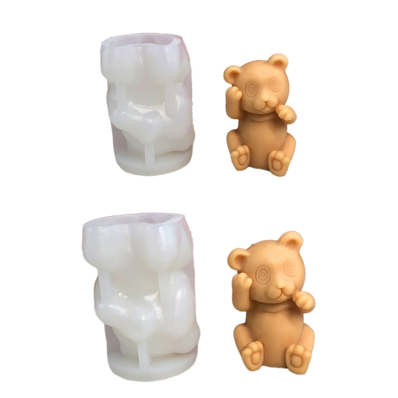 

Красивая форма для свечей «сделай сам», 3D Силиконовая форма, форма в форме милой панды, литье из смолы, домашний инструмент для изготовления ...