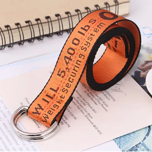 Ремень тканевый с надписью для мужчин и женщин модный пояс из сплава двойным