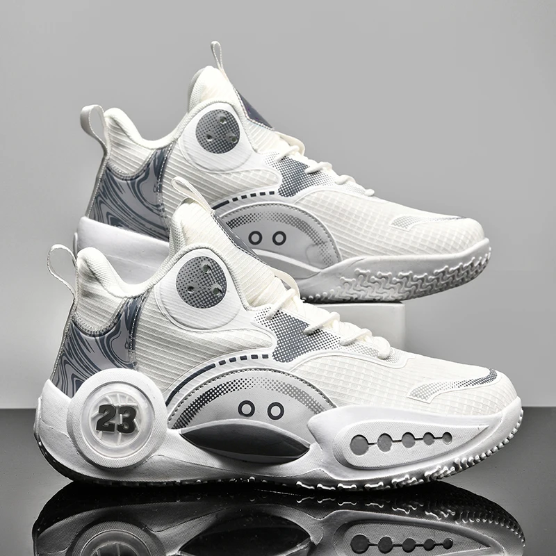 High Quality Men's Sneakers New Hot Selling Mesh Breathable Casual Shoes Professional Anti Slip Thick Soled Men Basketball