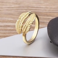 new gothic gold color adjustable ring fashion feather punk style open finger ring for women men party jewelry accessories gifts