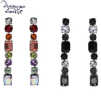 dvacaman korean fashion imitation gemstone drop earrings for women colorful shiny dangle earring jewelry 2020 girls party gift