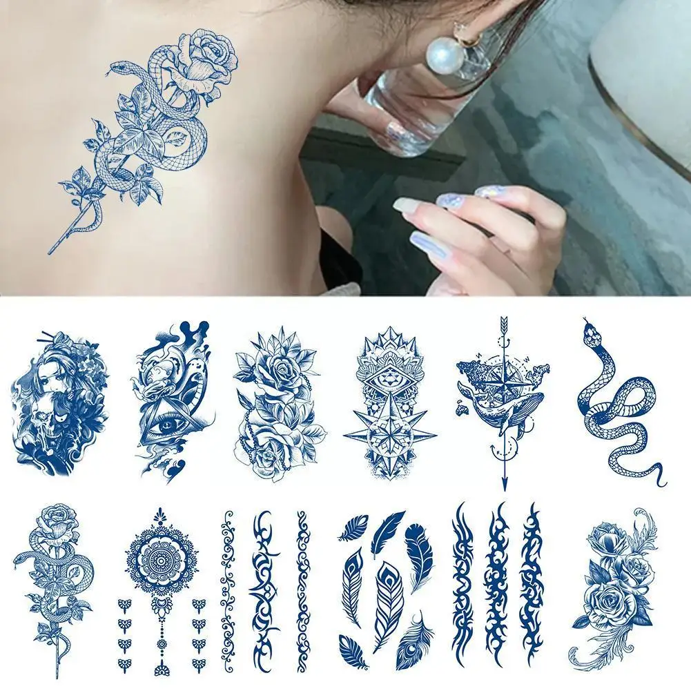 

Наклейки для татуировок с соком длительностью 15 дней, оптовая продажа, травяные полуперманентные наклейки для татуировок для мужчин и женщ...