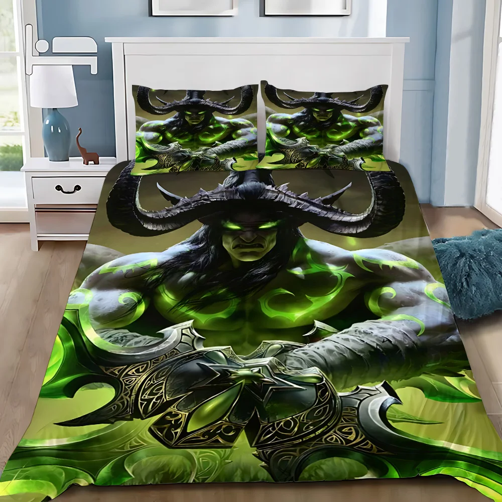 Hot Game Duvet Cover Pillowcase Bedding Set Worlds of Warcrafts Adult Boy Girl Bedroom Decoration Children Gift Single Double