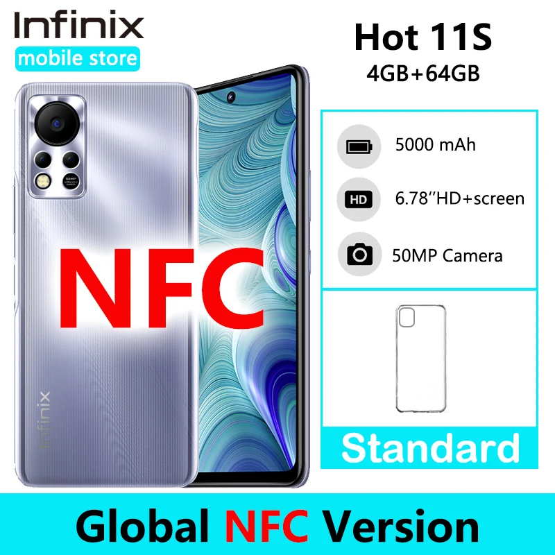 Infinix Hot 11S 6GB 128GB NFC Smartphone 6.78inch refresh rate 90Hz 5000mAh 18W Charge 50MP Camera Mobile Phone Global Version