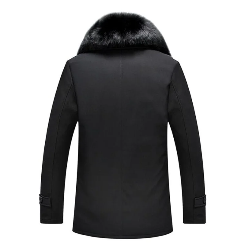 winter warm jacket men coat Cotton clothes Removable liner fur collar Short down jacket thick Plus velvet Middle-aged b292