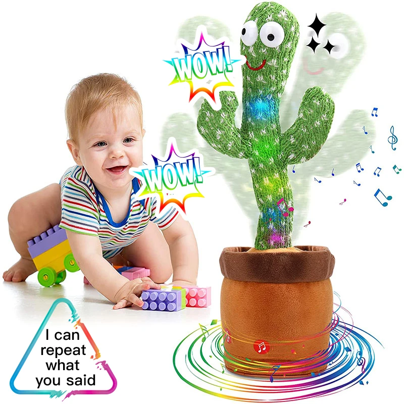 

Dancing Cactus Repeat Talking Toy Song Speaker Wriggle Dancing Sing Toy Talk Plushie Stuffed Toys for Baby Adult Toys