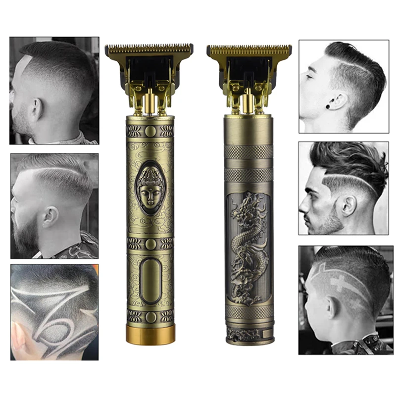 Мужской триммер для волос T9 машинка стрижки со скелетом беспроводной с Лысой |