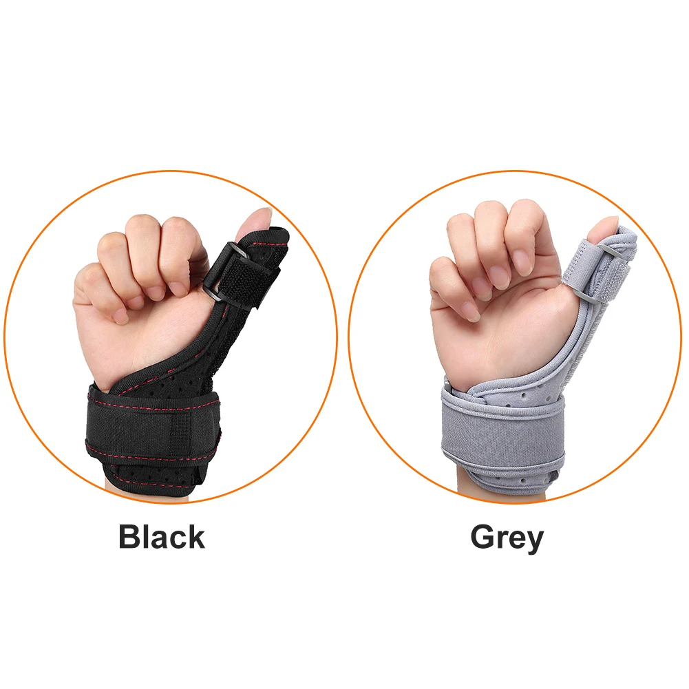 

Thumb Support Brace Sprains For Finger Injury Adjustable Tendonitis Breathable Black Elastic Left Right Easy Sizing Soft