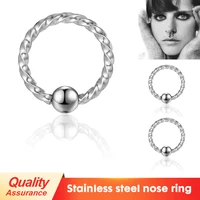 1pcs stainless steel o shape bead ring ear hoop nose ring loop ear tragus cartilage piercing ring body jewelry earring